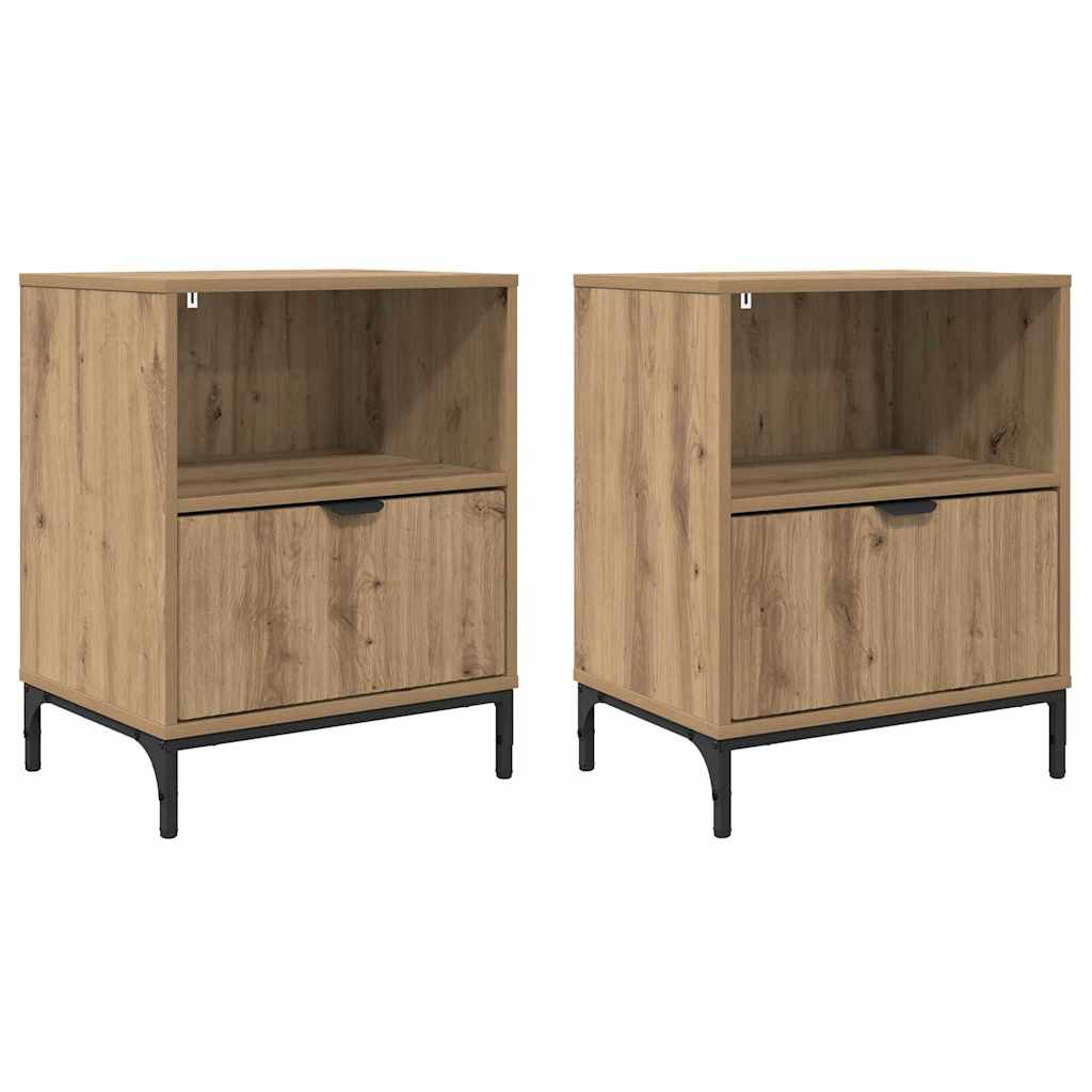 Natskab 2 pcs artisan eg 49 x 36 x 61 cm Konstrueret træ