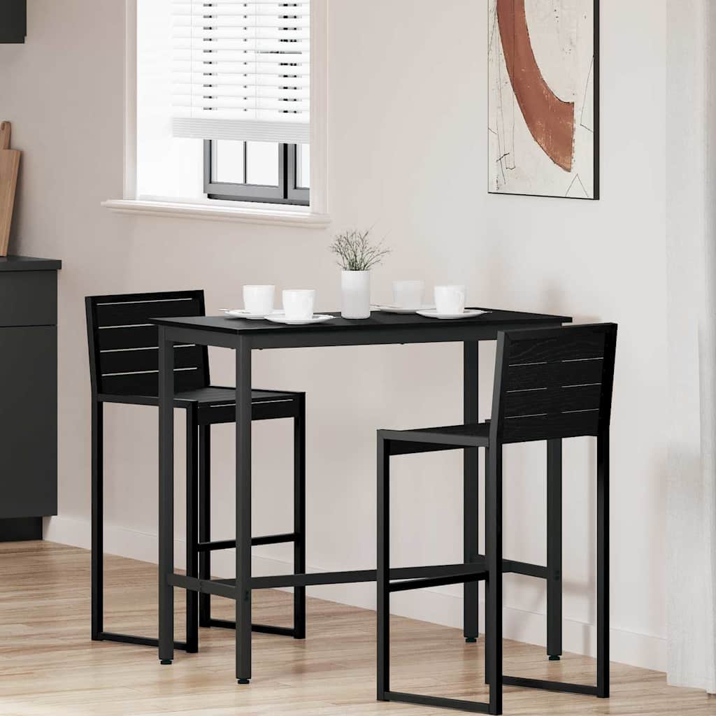 bord Sort eg 100 x 50 x 90,5 cm Ingeniørtræ og stål billede