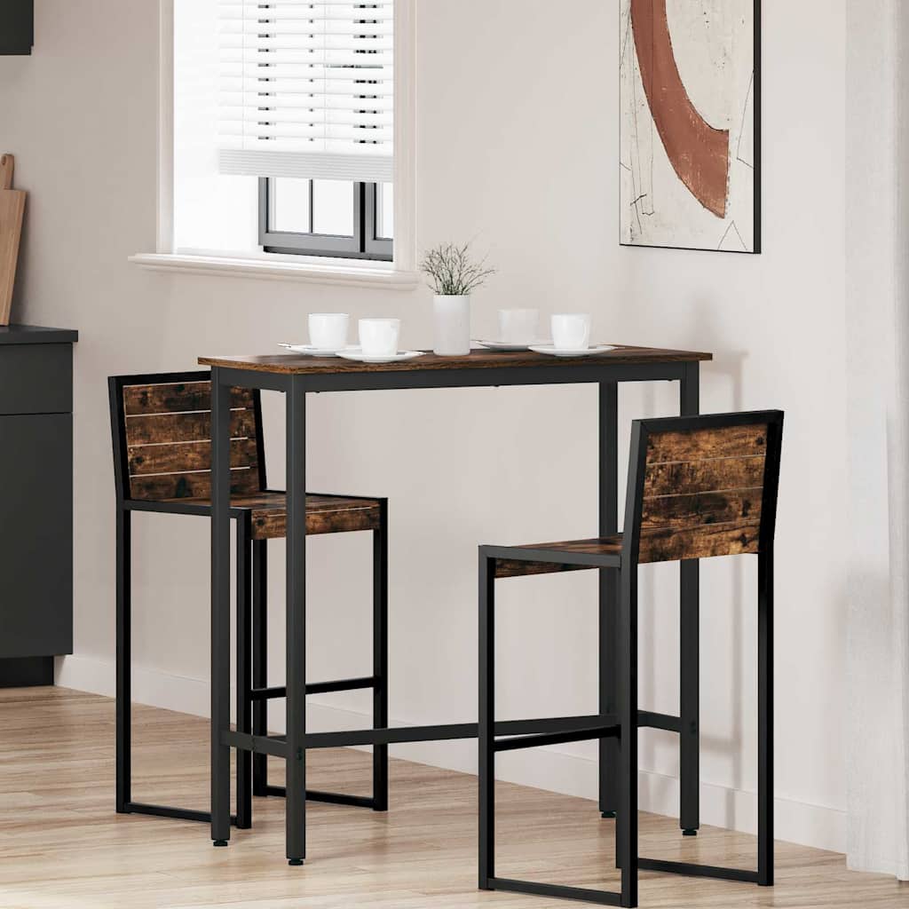 Bord i røget eg 100 × 40 × 100,5 cm - konstrueret træ og stål, højdejusterbart