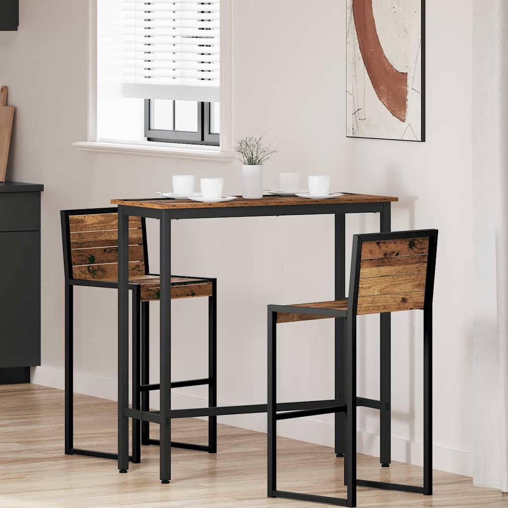 bord Gammelt træ 100 x 40 x 100,5 cm Ingeniørtræ og stål billede