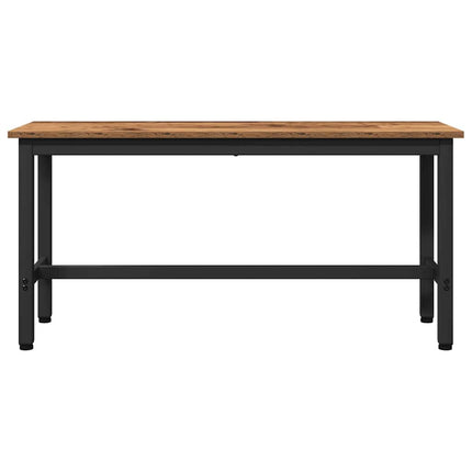 Spisebænk Gammelt træ 100 x 32,5 x 48,5 cm Ingeniørtræ og stål