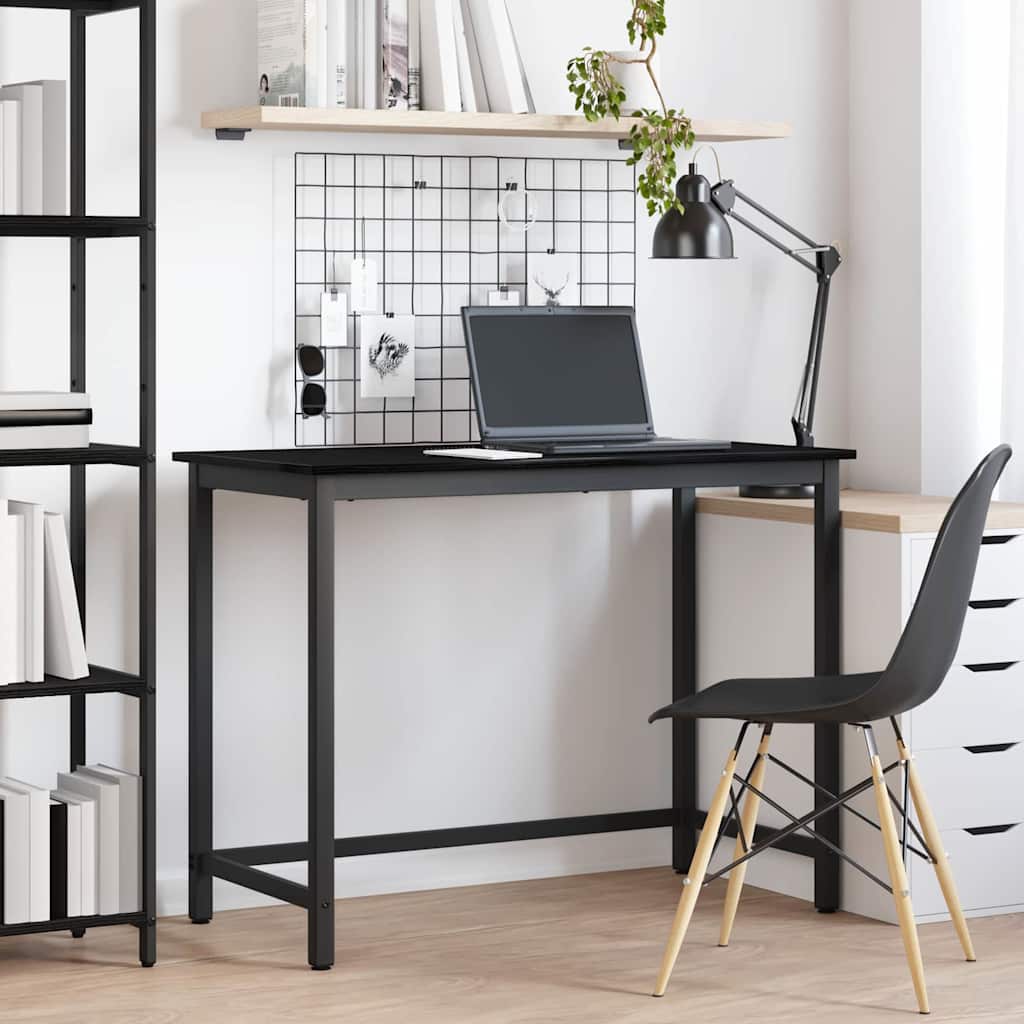 bord Sort eg 80 x 50 x 76,5 cm Ingeniørtræ og stål billede