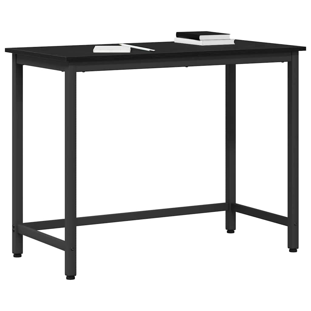 Skrivebord i sort eg 80 × 50 × 76,5 cm - konstrueret træ og stål