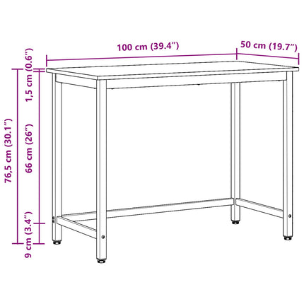 bord Artisan Egetræ Ingeniørtræ og stål 100 x 50 x 76,5 cm