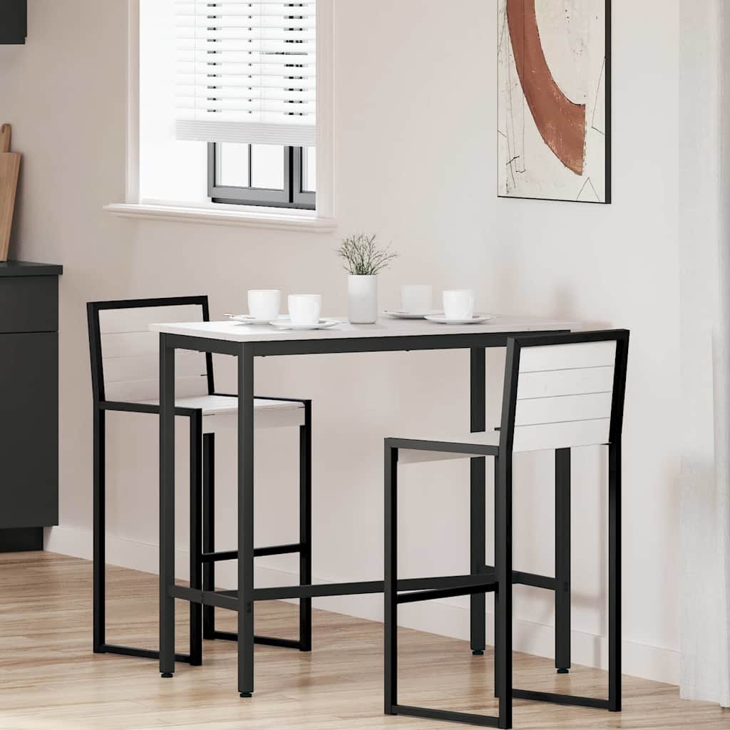 Højt bord i hvid - 100 × 50 × 91 cm, konstrueret træ og stål