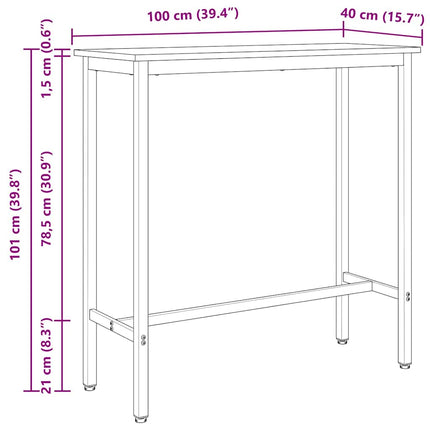 bord Naturfarvet 100 x 40 x 101 cm Ingeniørtræ og stål