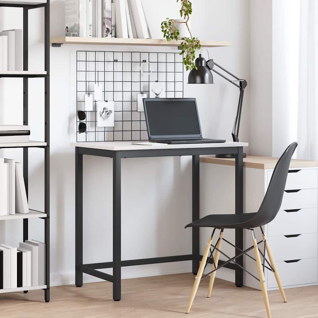 bord Hvid 80 x 50 x 77 cm Ingeniørtræ og stål