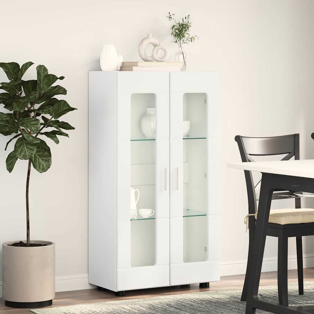 Sideboard med hylde FLORIN Høj gloss hvid 55,5 x 29 x 100 cm