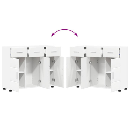 Sideboard FLORIN 88,5 x 30,5 x 73 cm Hvid Konstrueret træ