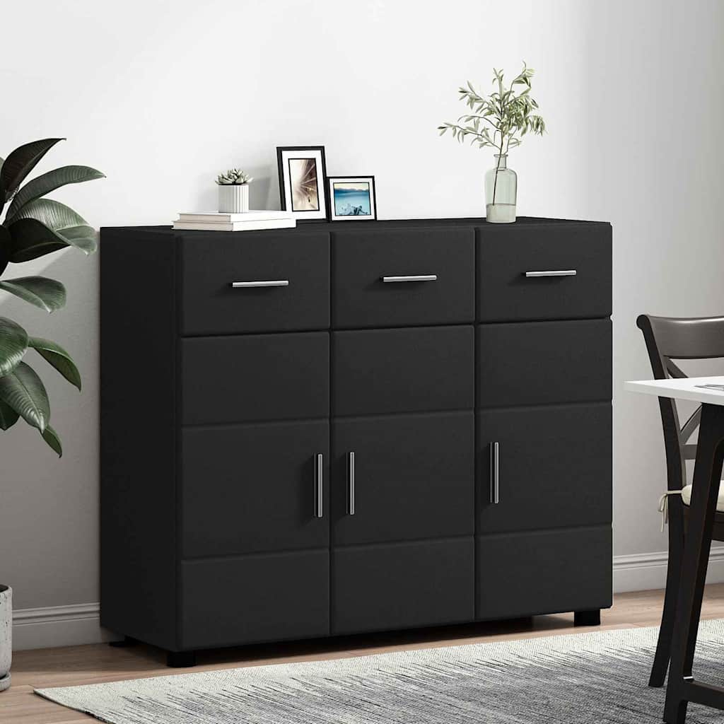 Sideboard FLORIN Sort 88,5 x 30,5 x 73 cm Konstrueret træ