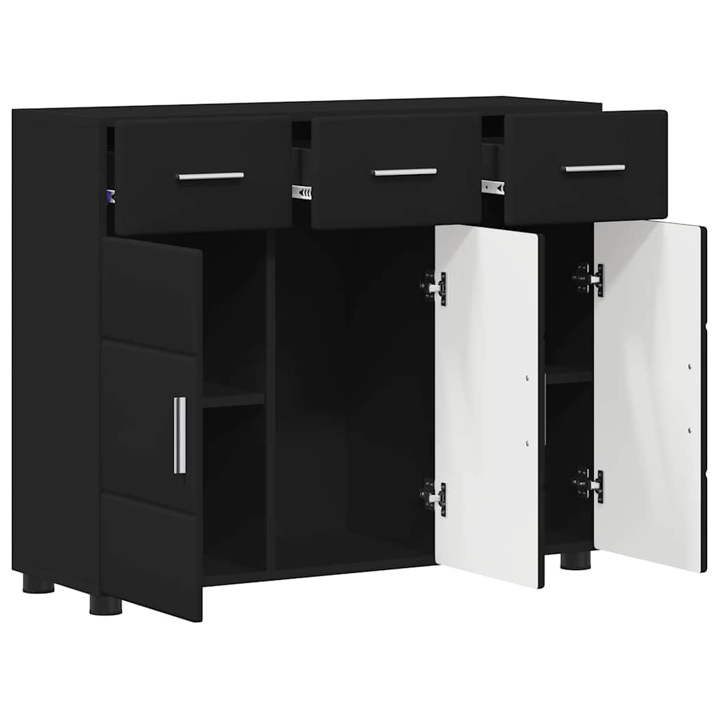 Sideboard FLORIN Sort 88,5 x 30,5 x 73 cm Konstrueret træ