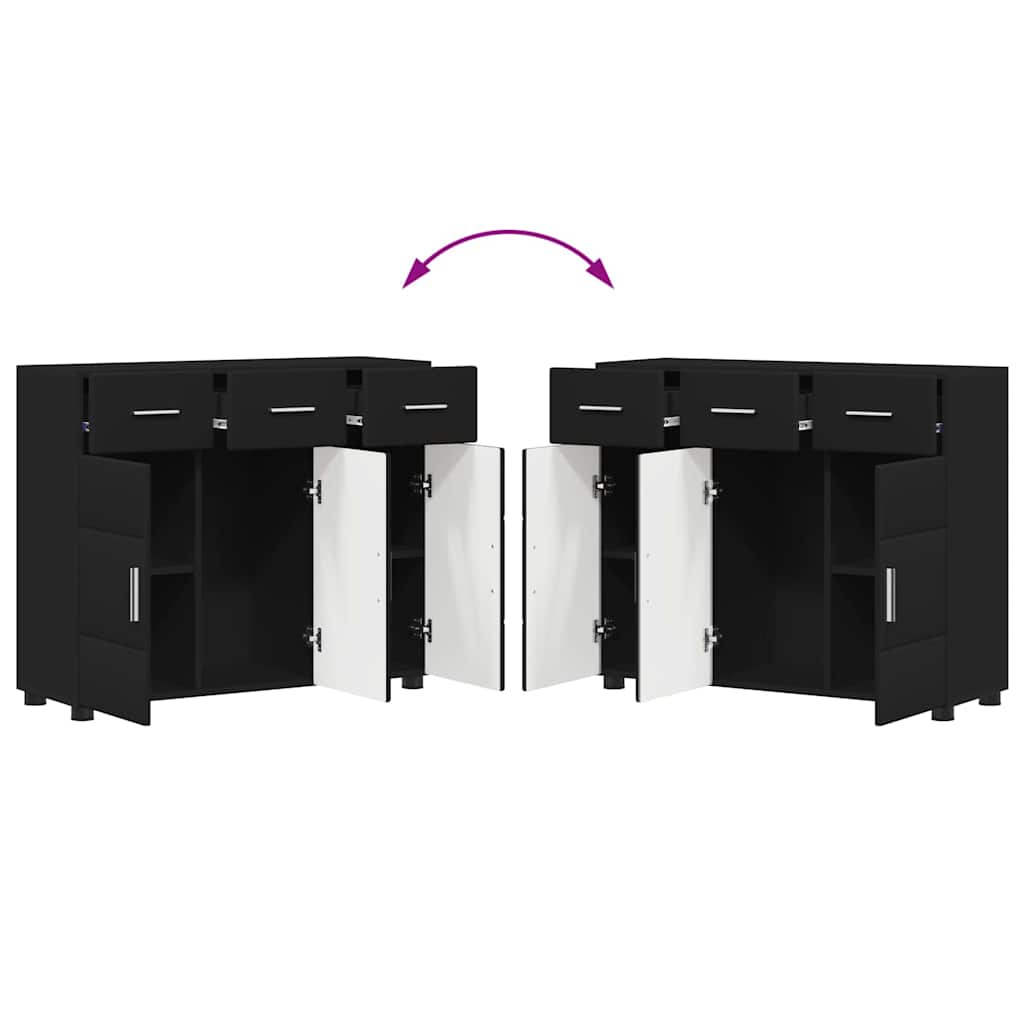 Sideboard FLORIN Sort 88,5 x 30,5 x 73 cm Konstrueret træ