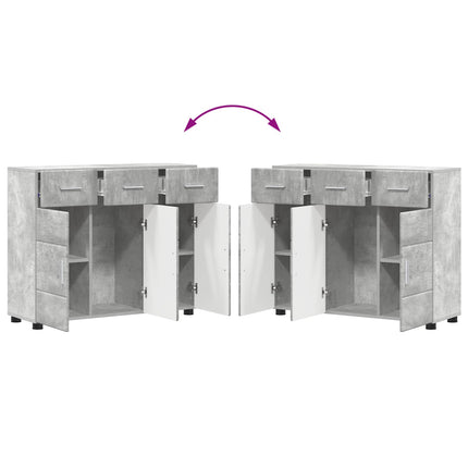Sideboard FLORIN 88,5 x 30,5 x 73 cm Beton Grå Konstrueret træ
