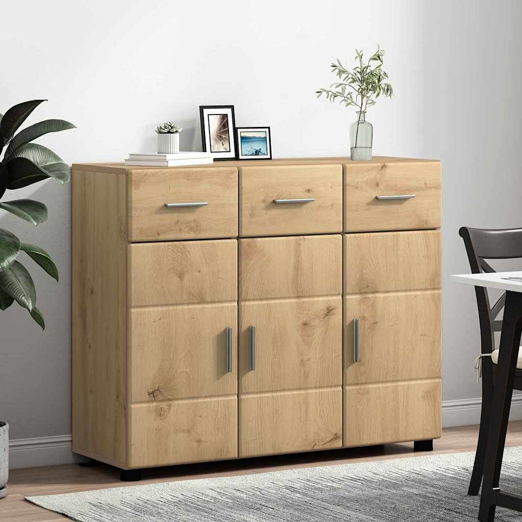 Sideboard med hylde FLORIN Artisan Egetræ 88,5 x 30,5 x 73 cm