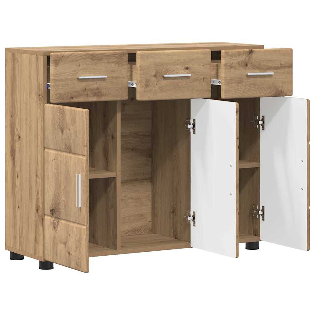 Sideboard med hylde FLORIN Artisan Egetræ 88,5 x 30,5 x 73 cm