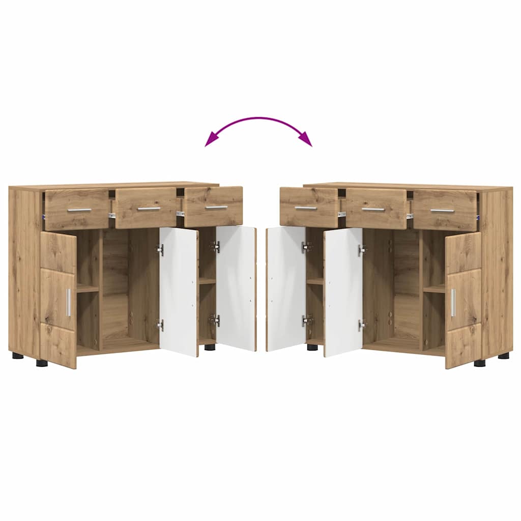 Sideboard med hylde FLORIN Artisan Egetræ 88,5 x 30,5 x 73 cm