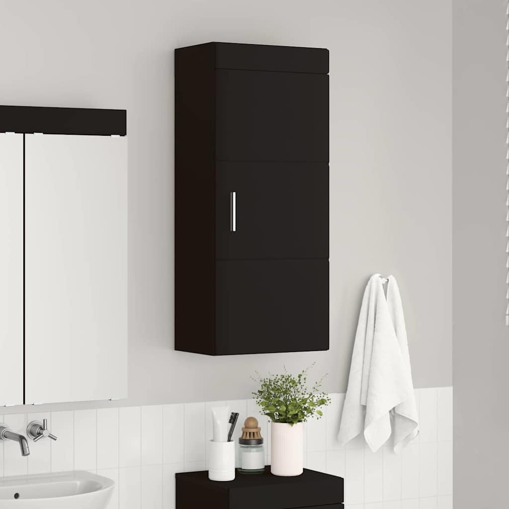 Badeværelsesvægskab med hylde TULUM Sort 37 x 24,5 x 86 cm