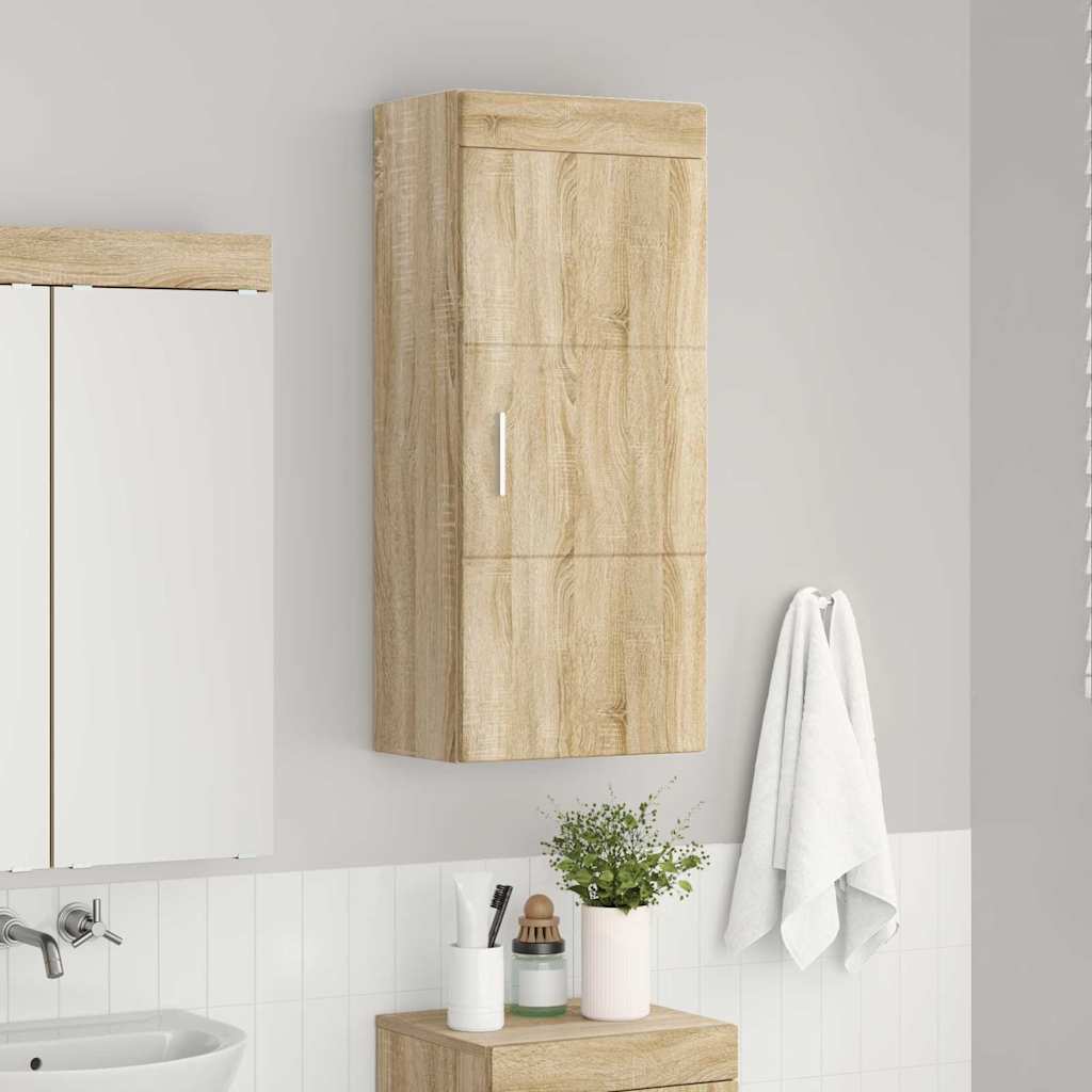 Badeværelsesvægskab med hylde TULUM Sonoma eg 37 x 24,5 x 86 cm