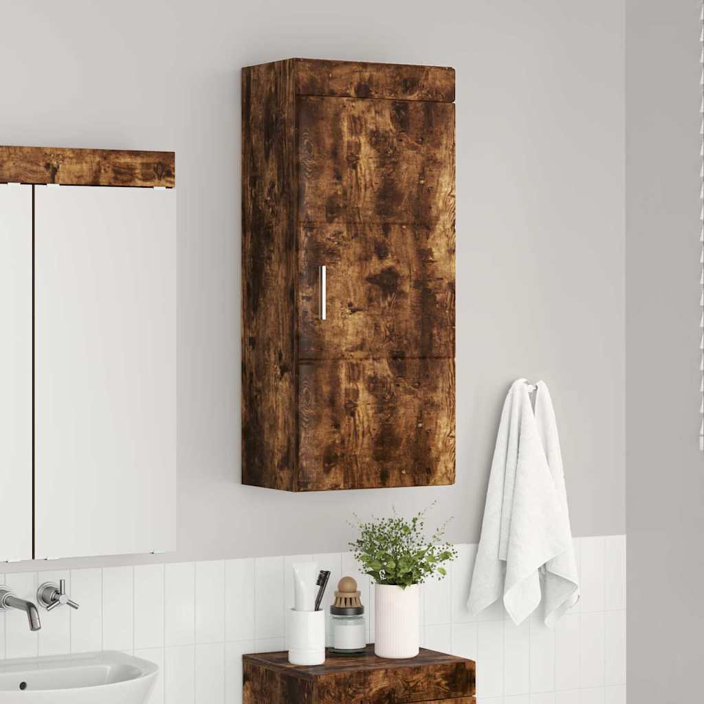Badeværelsesvægskab med hylde TULUM Røget eg 37 x 24,5 x 86 cm