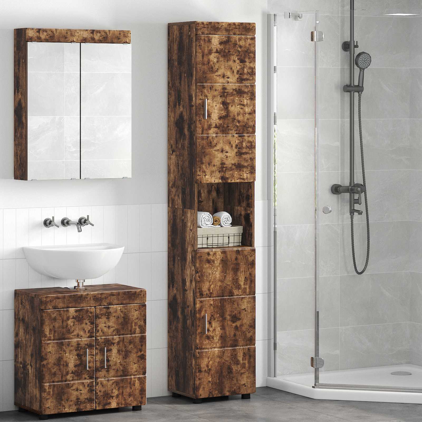 Badevrelsesskabst TULUM Rget eg 37 x 31,5 x 203 cm