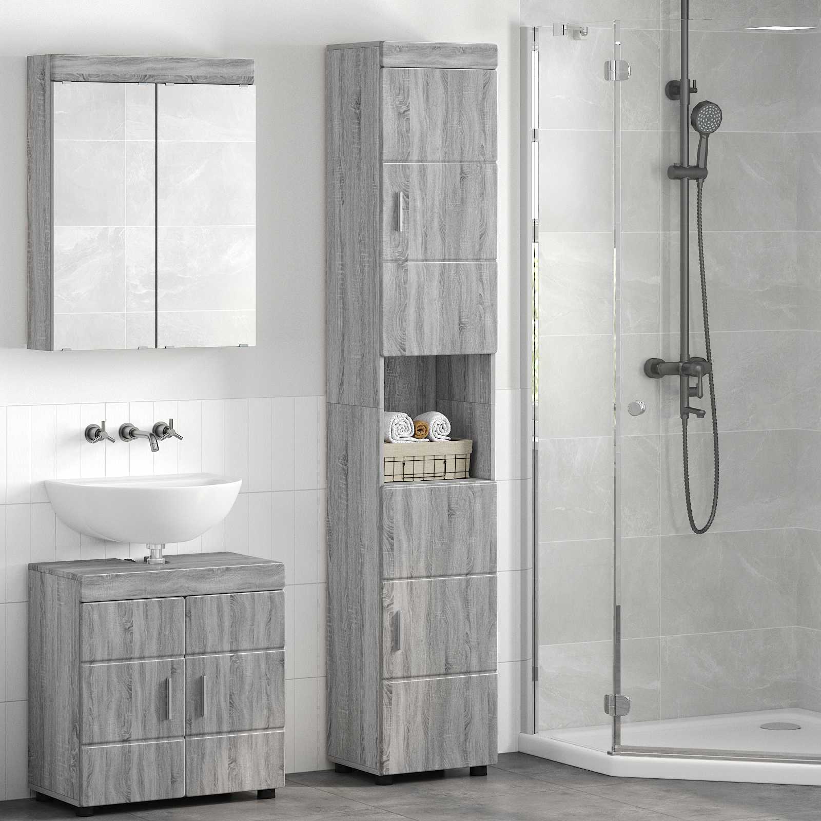 Badevrelsesskabst TULUM Gr Sonoma 37 x 31,5 x 203 cm