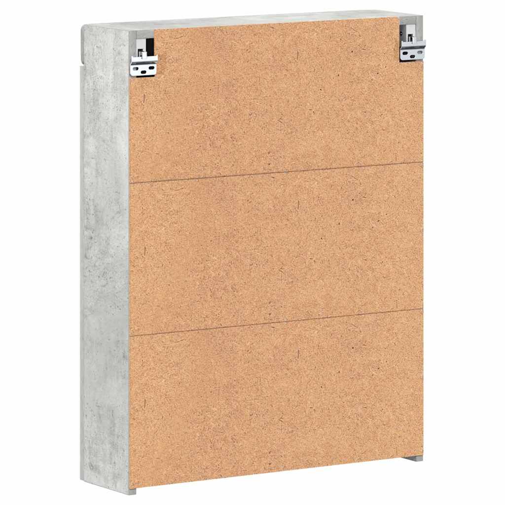 Badeværelsesspejlskab med dør TULUM Beton Grå 60 x 16,5 x 78 cm