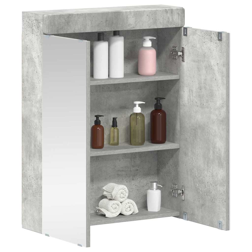 Badeværelsesspejlskab med dør TULUM Beton Grå 60 x 16,5 x 78 cm