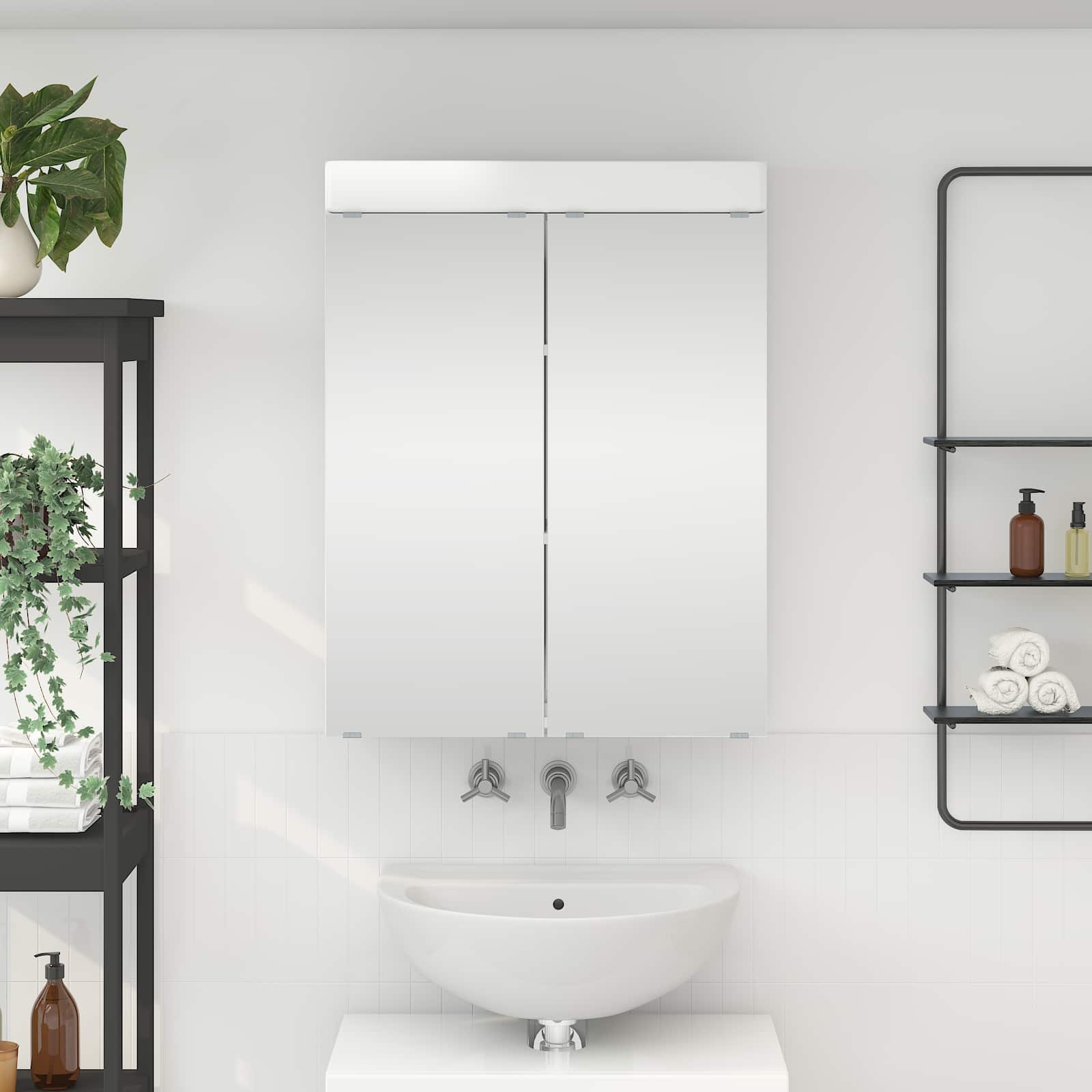 Badevrelsesspejlskab TULUM Hj gloss hvid 60 x 16,5 x 78 cm