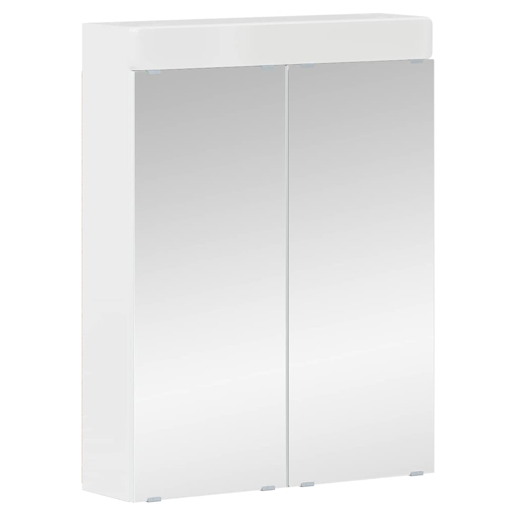 Badeværelsesspejlskab TULUM Høj gloss hvid 60 x 16,5 x 78 cm