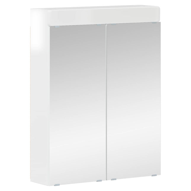 Badeværelsesspejlskab TULUM Høj gloss hvid 60 x 16,5 x 78 cm