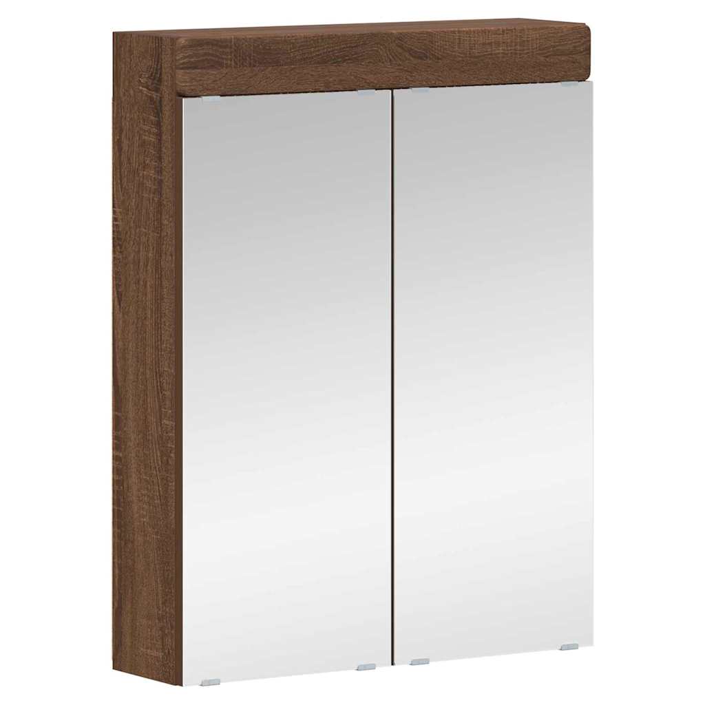 Badeværelsesspejlskab med hylde TULUM Brun eg 60 x 16,5 x 78 cm