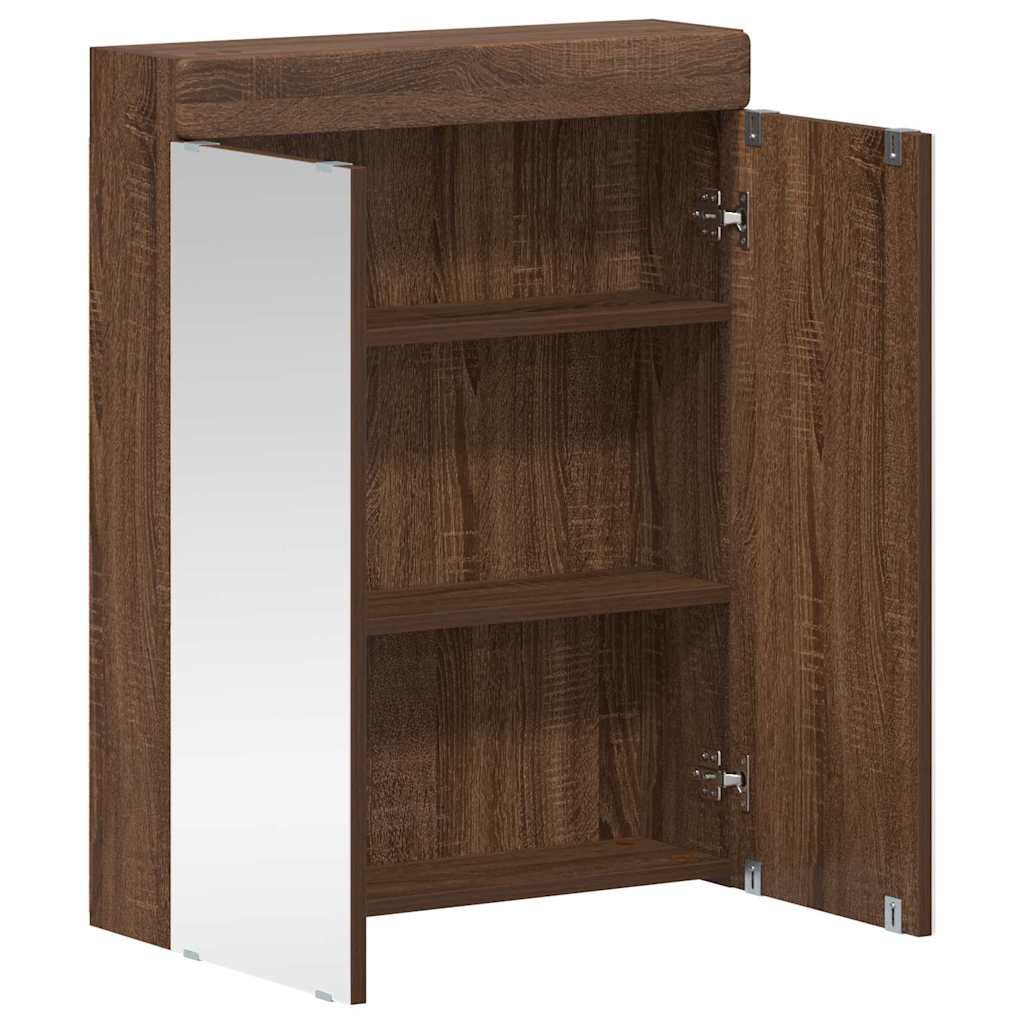 Badeværelsesspejlskab med hylde TULUM Brun eg 60 x 16,5 x 78 cm