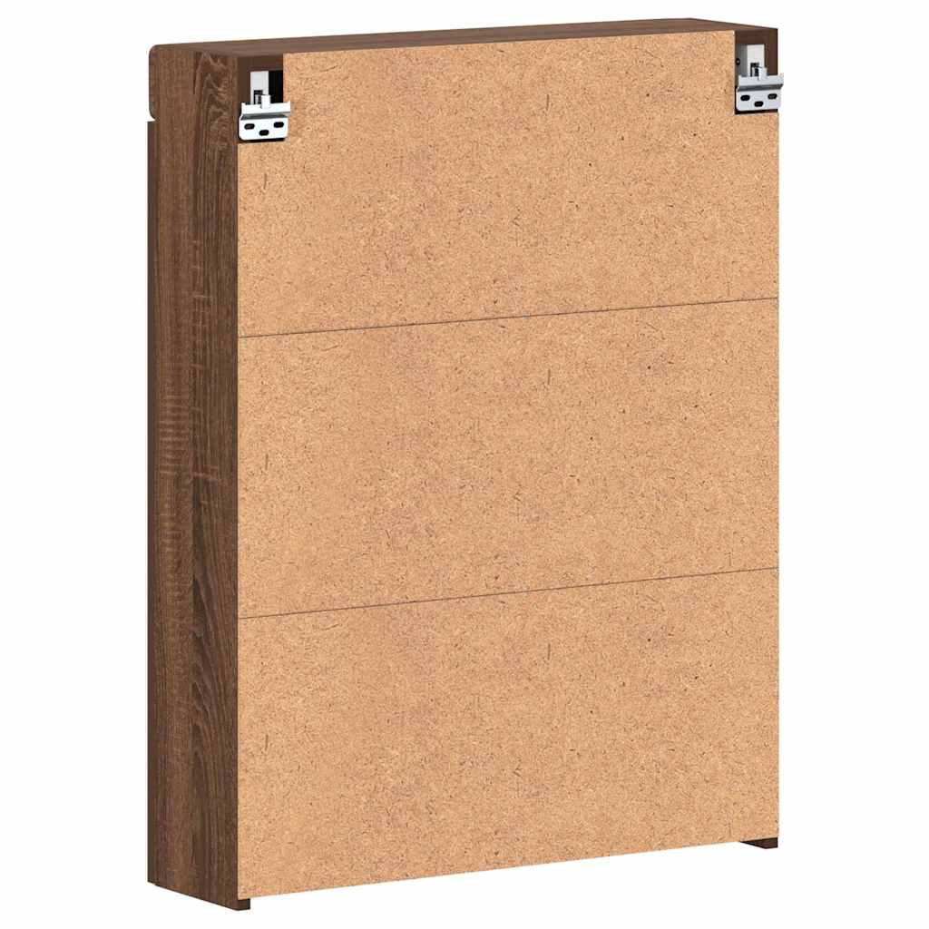 Badeværelsesspejlskab med hylde TULUM Brun eg 60 x 16,5 x 78 cm