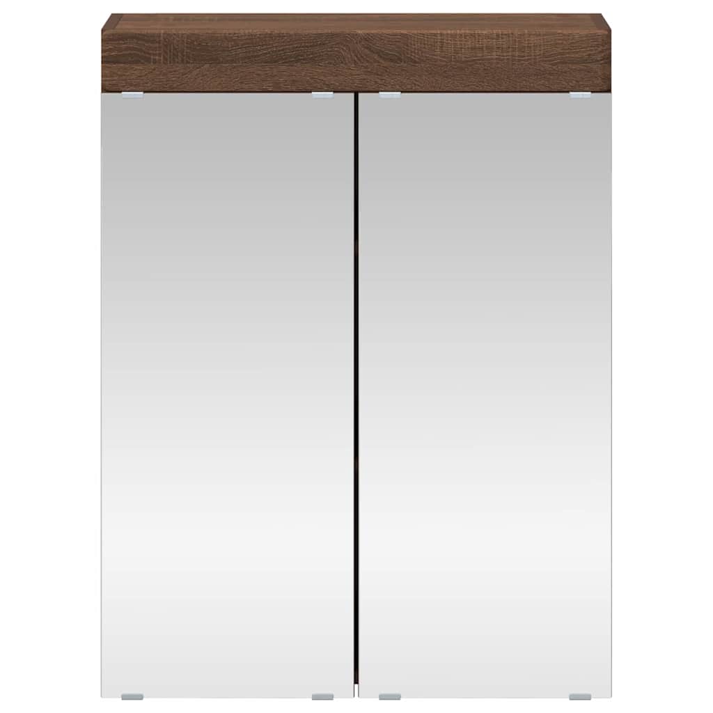 Badeværelsesspejlskab med hylde TULUM Brun eg 60 x 16,5 x 78 cm