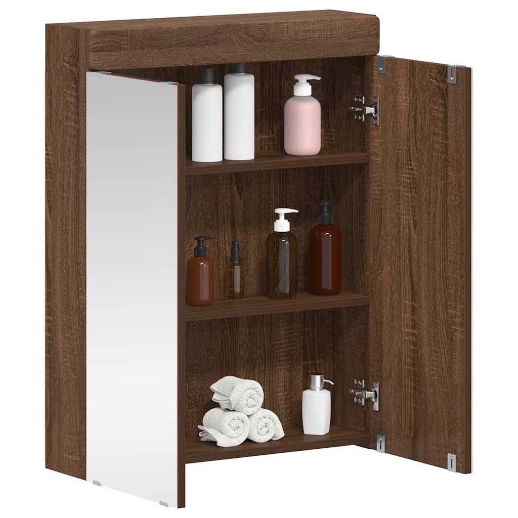 Badeværelsesspejlskab med hylde TULUM Brun eg 60 x 16,5 x 78 cm