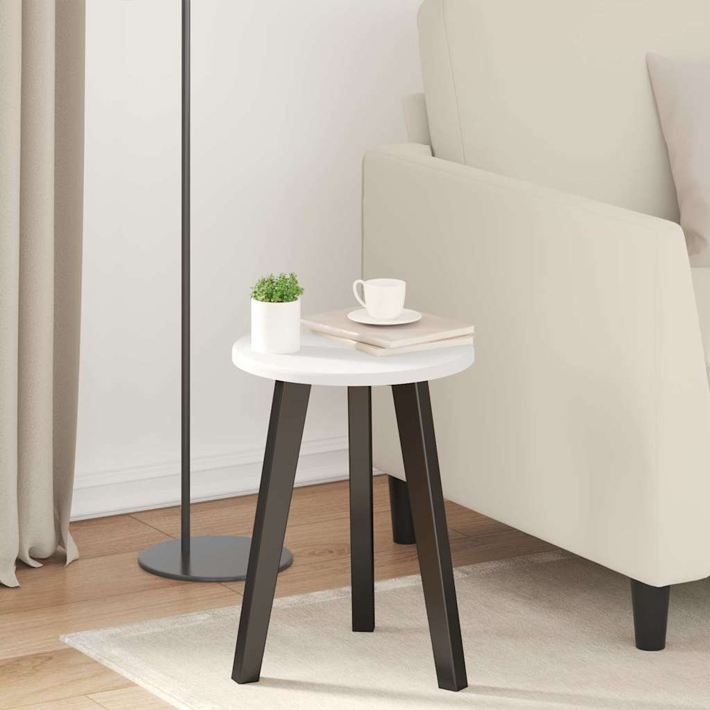 vidaXL Bordplade Ø 30 x 1,5 cm Rund Konstrueret træ Hvid