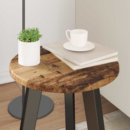 Bordplade Ø 30 x 1,5 cm Rund Konstrueret træ Gammelt træ