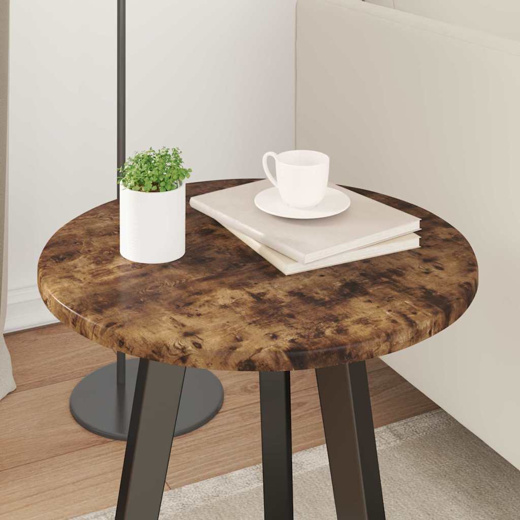 Bordplade Røget eg Ø 40 x 1,5 cm Konstrueret træ