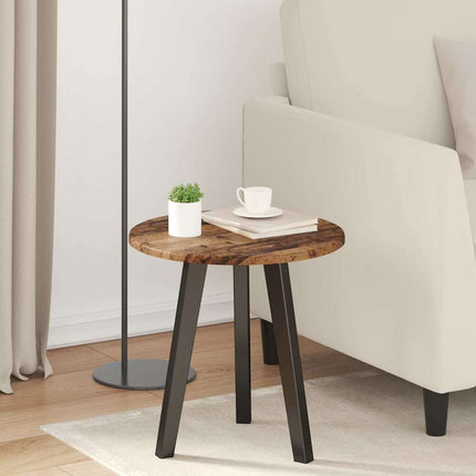 Bordplade Ø 40 x 1,5 cm Rund Konstrueret træ Gammelt træ