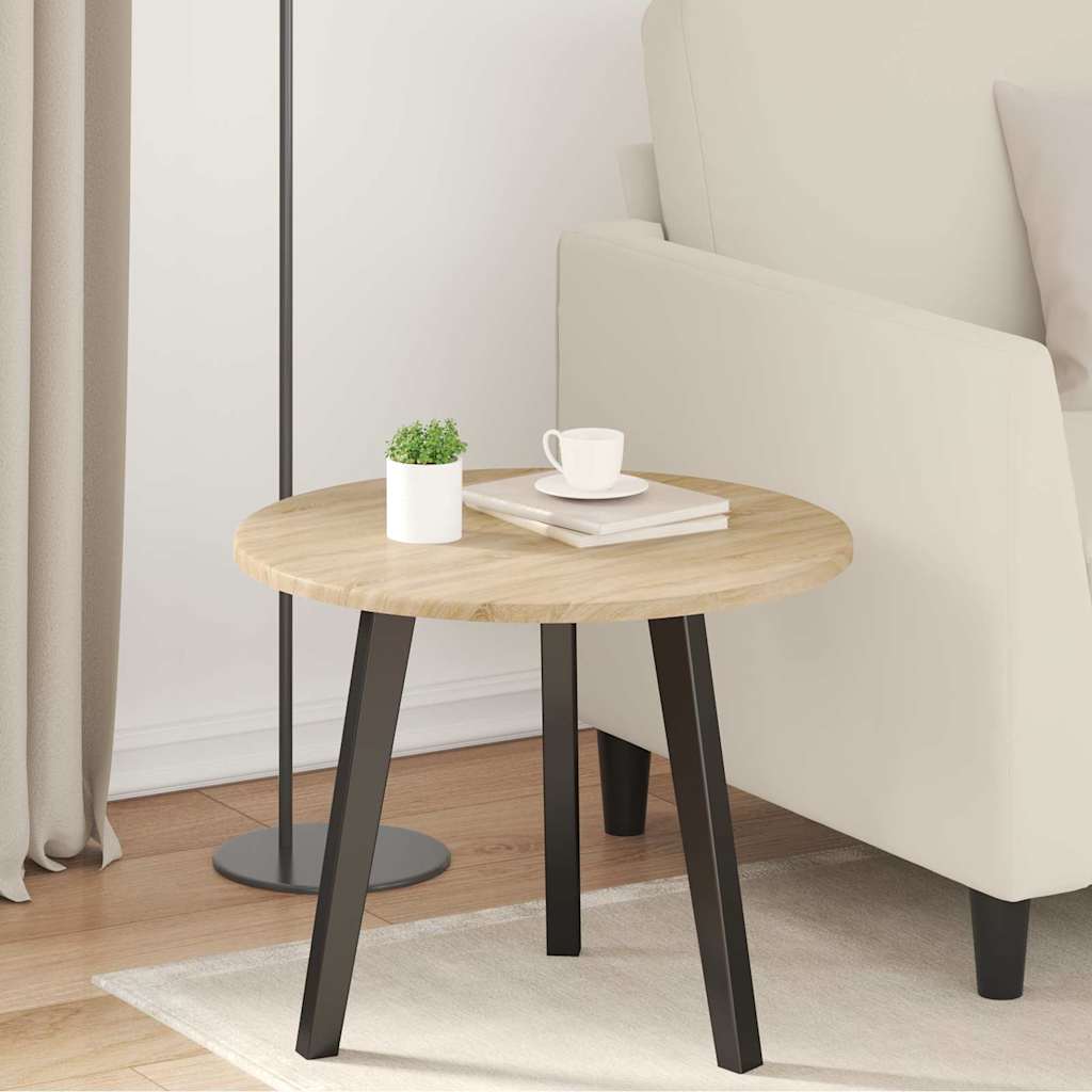 vidaXL Bordplade Ø 50 x 1,5 cm Rund Konstrueret træ Sonoma-eg