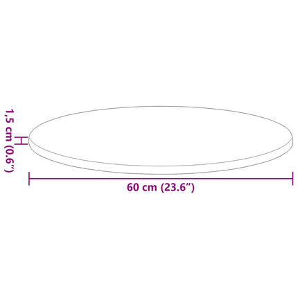 Bordplade Ø 60 x 1,5 cm Rund Konstrueret træ Sort