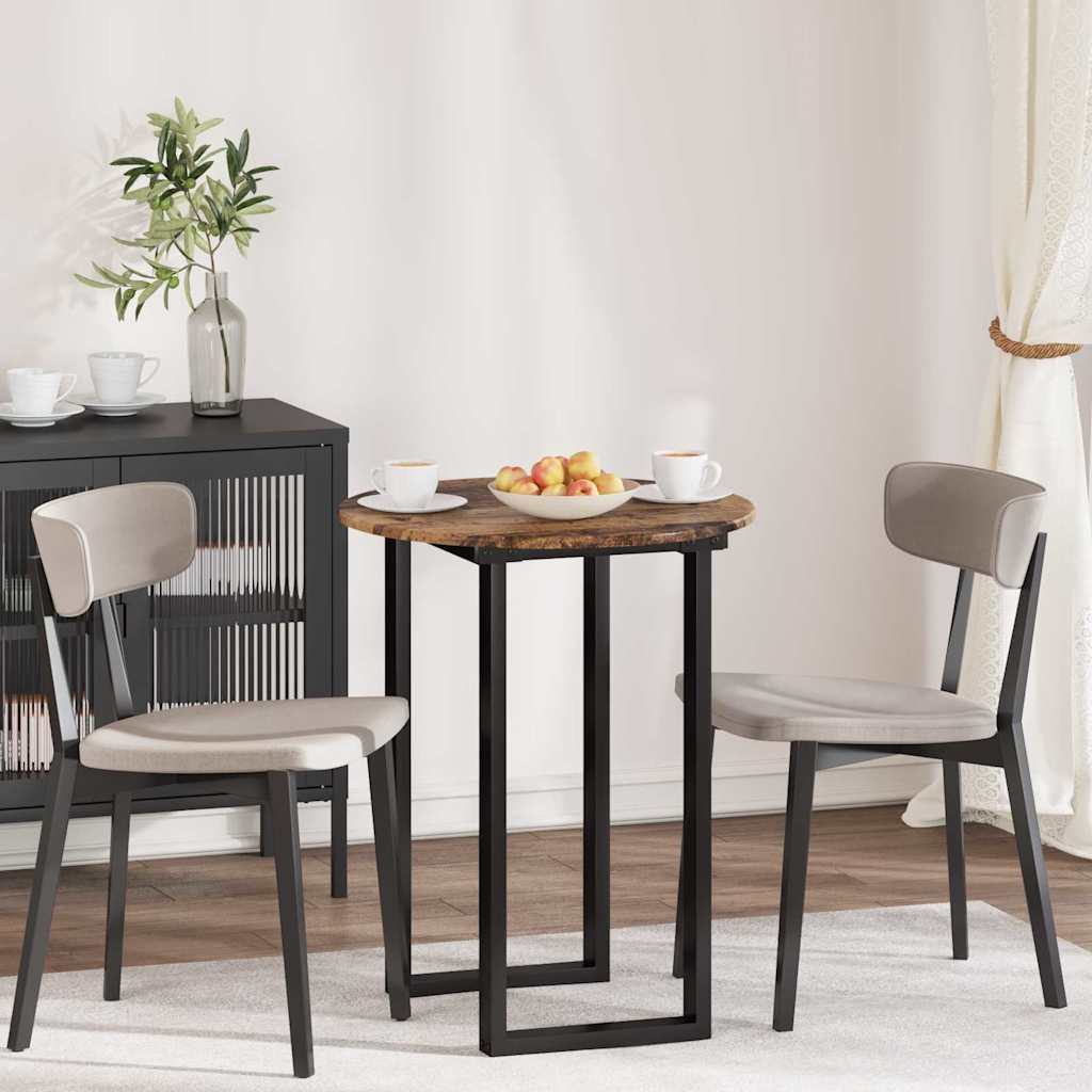 Rund bordplade Ø 60 x 1,5 cm - konstrueret træ, gammelt træ