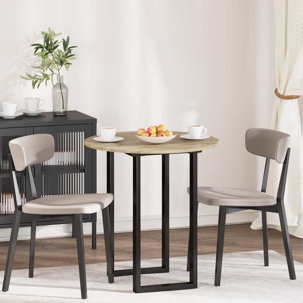 vidaXL Bordplade Ø 70 x 1,5 cm Rund Konstrueret træ Sonoma-eg