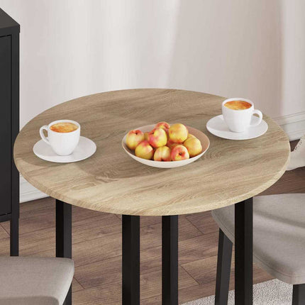 Bordplade Ø 70 x 1,5 cm Rund Konstrueret træ Sonoma-eg