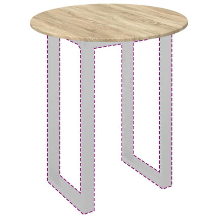 Bordplade Ø 70 x 1,5 cm Rund Konstrueret træ Sonoma-eg