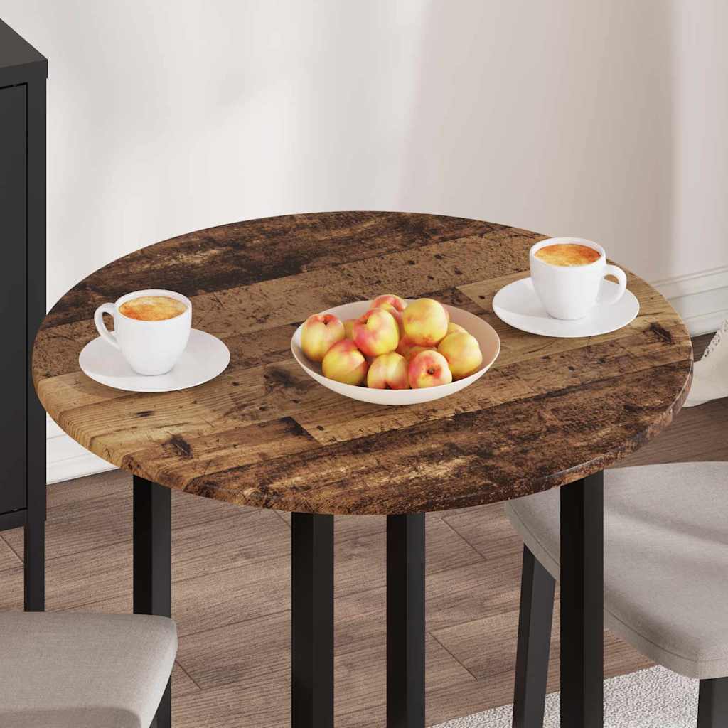 Bordplade Gammelt træ Ø 70 x 1,5 cm Konstrueret træ