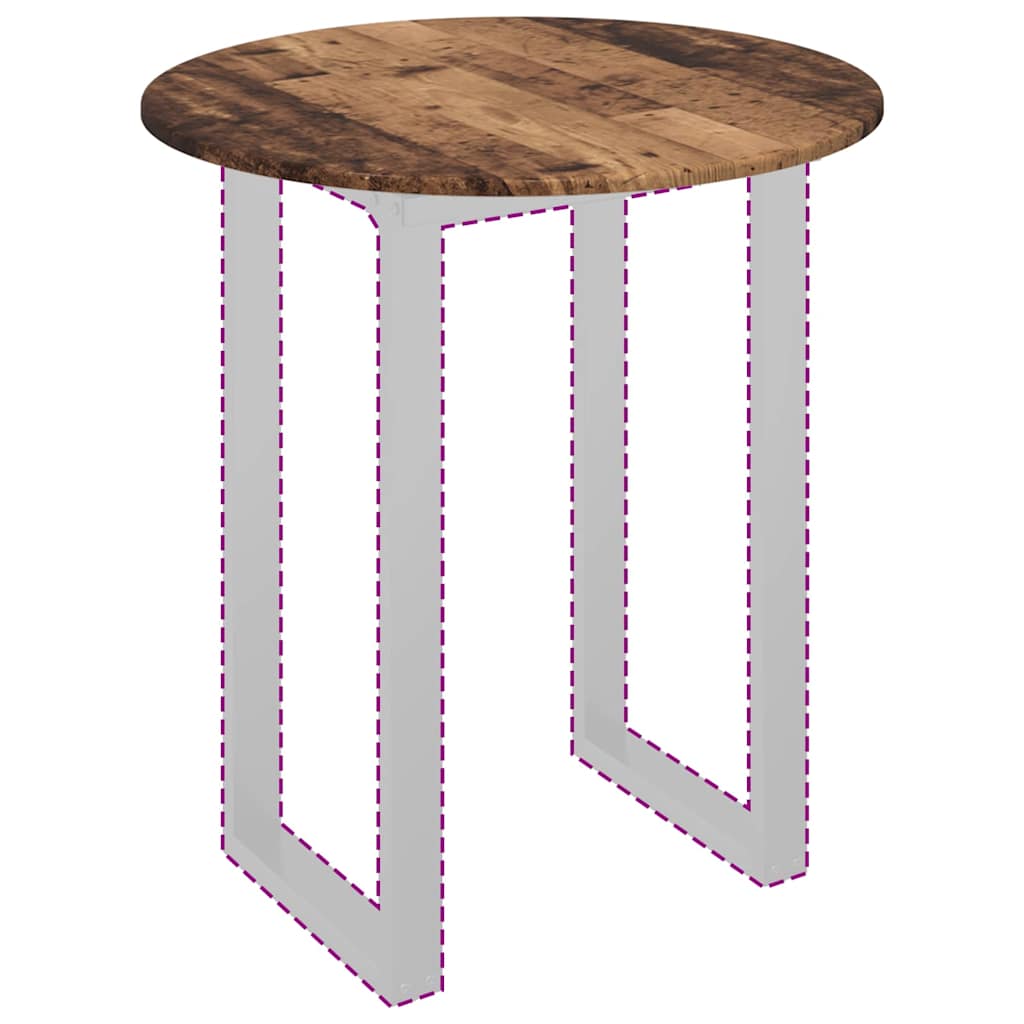 Bordplade Gammelt træ Ø 70 x 1,5 cm Konstrueret træ