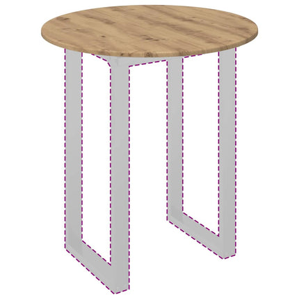 Bordplade Ø 70 x 1,5 cm Rund Konstrueret træ Artisan-eg