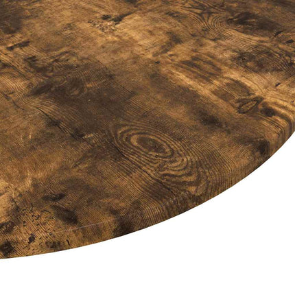 Bordplade Ø 80 x 1,5 cm Rund Konstrueret træ Røget eg