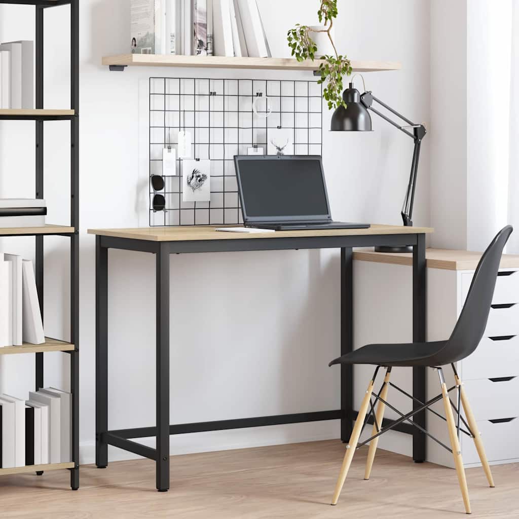 Skrivebord i sonoma eg 80 × 50 × 76,5 cm - konstrueret træ og stål